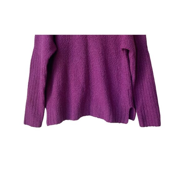 Anthropologie Wool Alpaca Sweater XS Sleeping On Snow Side Slit Fuzzy Purple - Picture 6 of 13